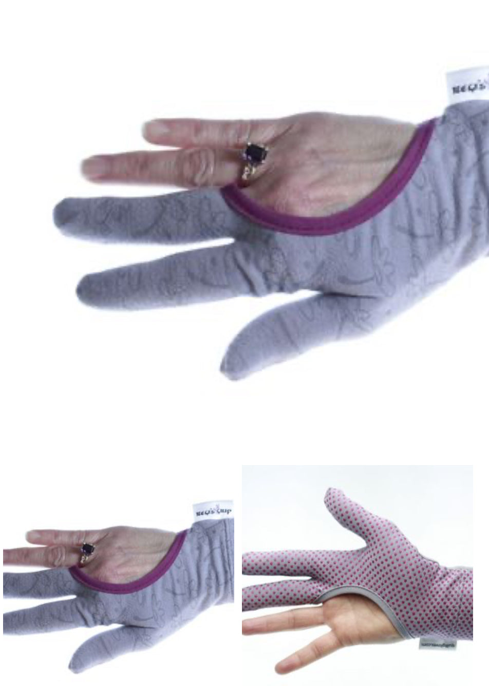 Regi's Grip Quilting Gloves Flower Print Pink Large