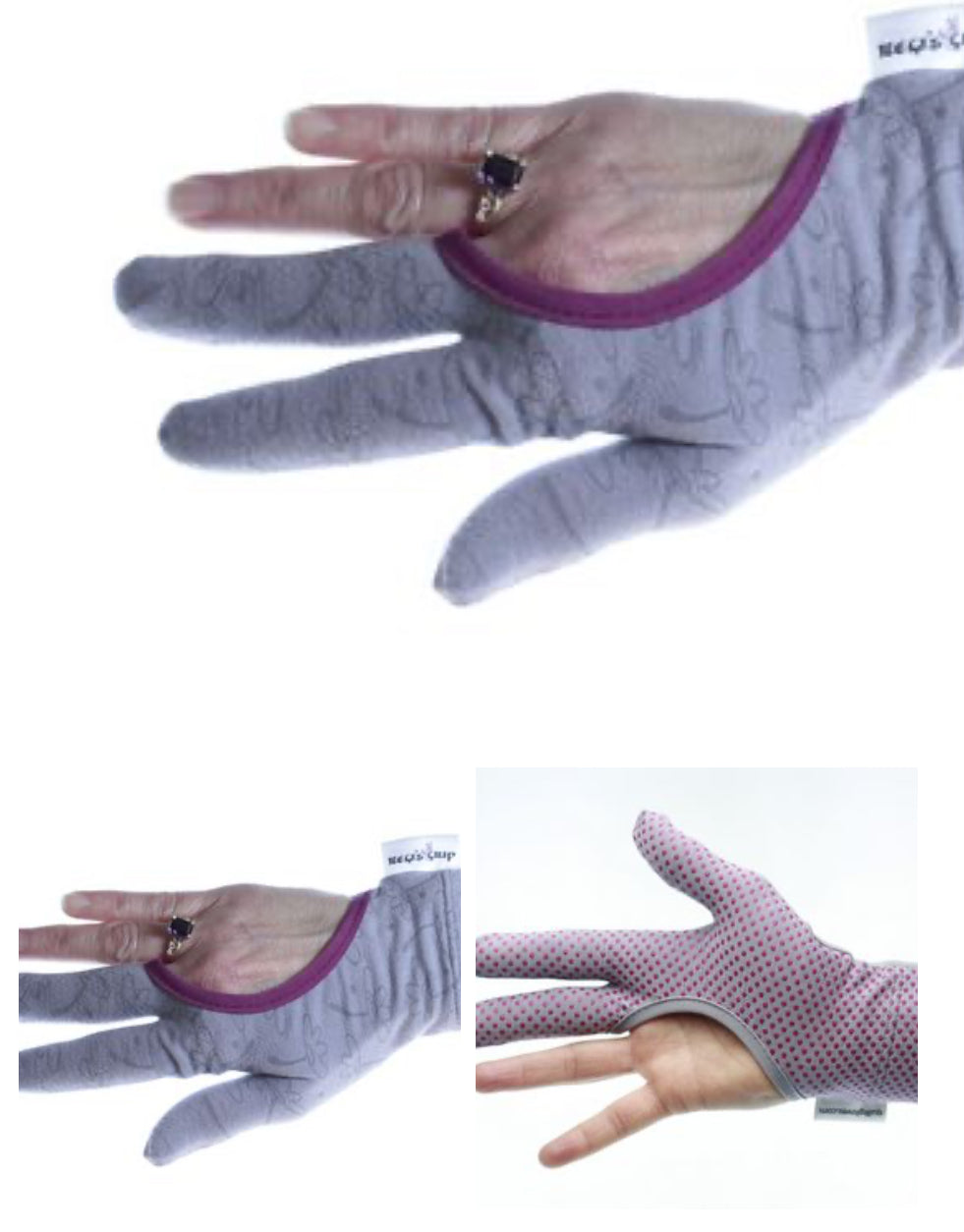 Regi's Grip Quilting Gloves Flowe Print Pink Medium