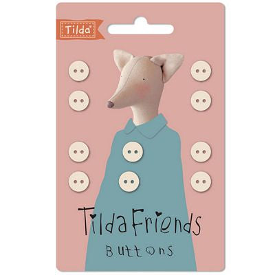 Tilda Friends Cotton Buttons Neutral 9mm (10 pieces)