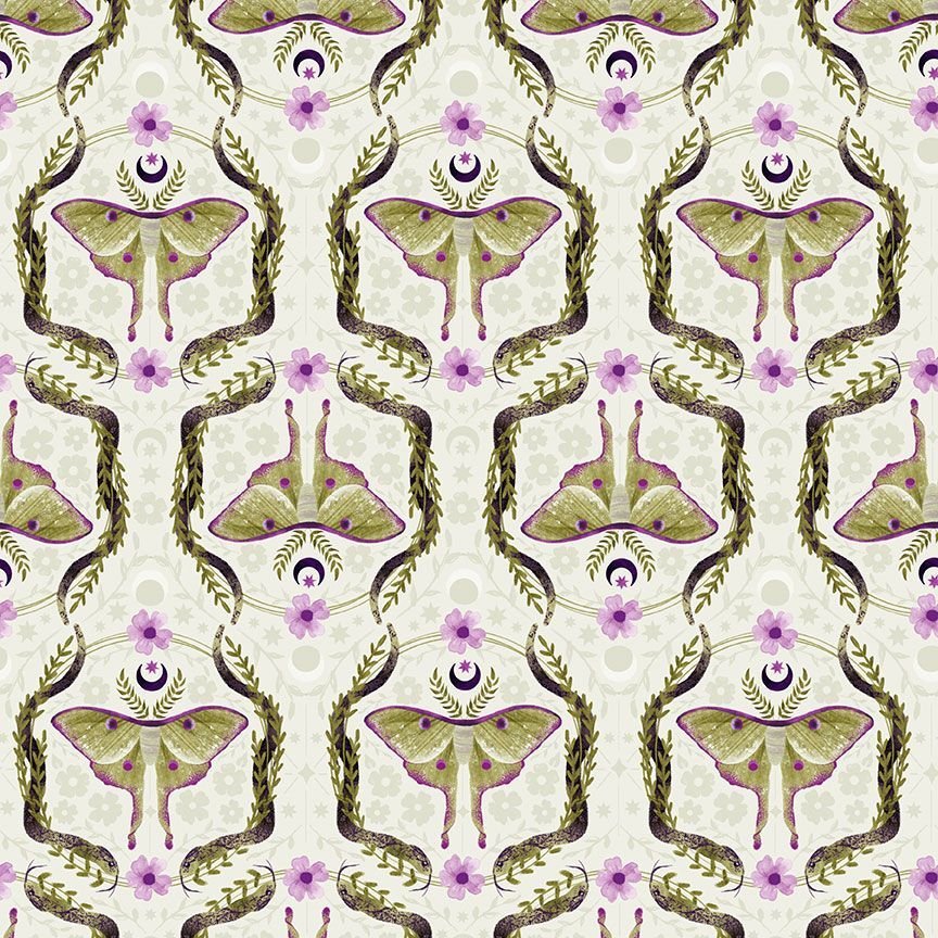 Dear Stella - Phoebe - Magic Moth, alabaster - Did Someone Say Fabric