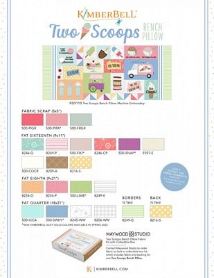 Kimberbell - Two Scoop Bench Pillow, KIT - Did Someone Say Fabric