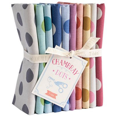 Tilda- Chambray Dots Fat Quarter Bundle- 10